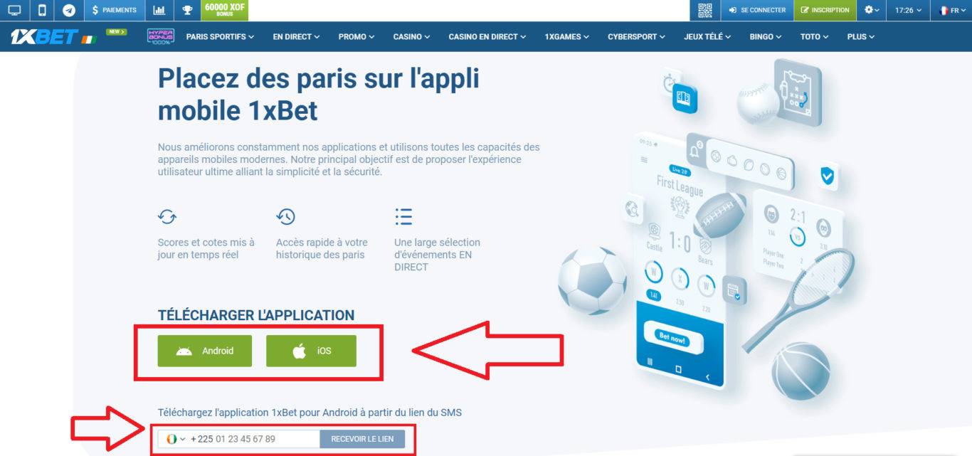 Comment télécharger l'application 1xBet sur votre appareil